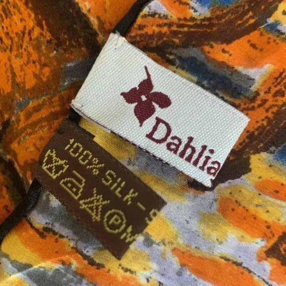 Dahlia jewels silk scarf- artsy print - Picture 2 of 5